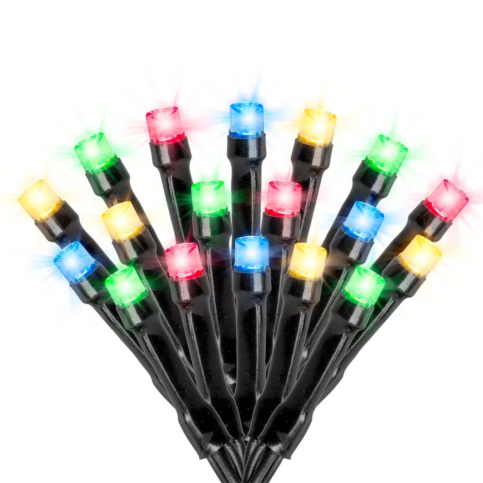 125 Solar Powered LED String Lights, 68 Feet - Multi-Colored - Walmart.com