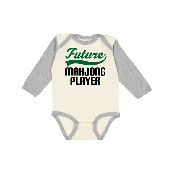Inktastic Future Mahjong Player Boys Long Sleeve Baby Bodysuit