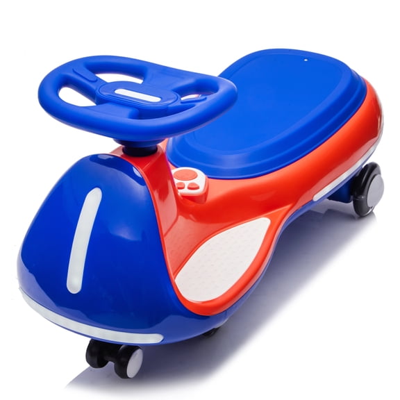 HappyToysWorld 12V Kids Electric Ride On Car with Parent Remote Control & Bluetooth Music - 2-in-1 Wiggle & Drive, LED Lights, Safe 5 mph Max Speed, for Ages 3-8 Years Old