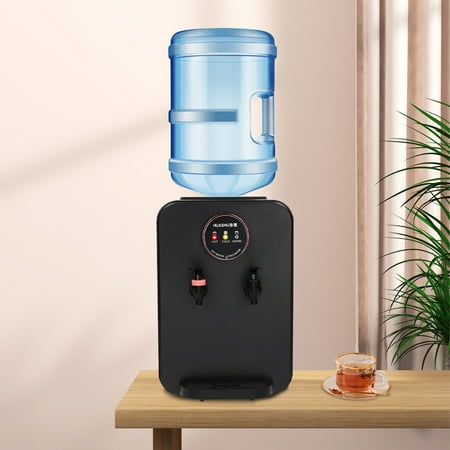 Hot/Cold Water Dispenser, Top Loading Water Dispenser 10.04*9.84*14.56in Black 0.13gal Premium Countertop Water Dispenser