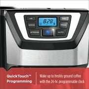 BLACK+DECKER 12-Cup Mill and Brew Programmable Coffee Maker with Built-in Grinder and Reusable Filter, CM5000B