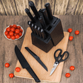 thumbnail image 7 of NULAS 14-piece Stainless Steel Kitchen Knife Set with Block and Sharpener, Black, 7 of 7