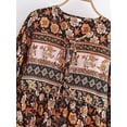 thumbnail image 5 of Vintage Chic Women Lace-up Tassel Ethnic Wild Floral Print Vocation Beach Bohemian Maxi Dress Boho Dress Robe Kaftan, 5 of 6