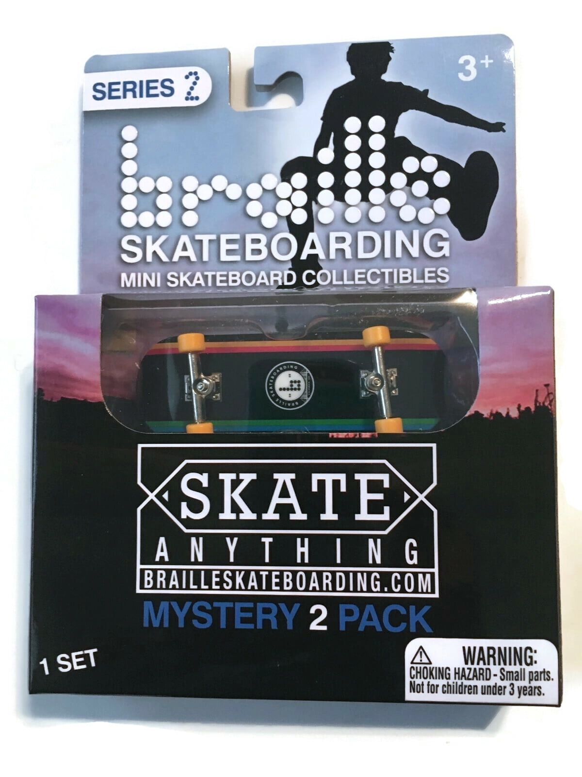 Braille Skateboarding Fingerboard / MINI Skateboard 2pack STRIPES series 2