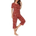 thumbnail image 3 of Tnhcen Women's Loose comfortable 2-Piece Summer Print Pajama Set Cozy Lightweight Short Sleeve Capri Pants with Pockets S-3XL, 3 of 6