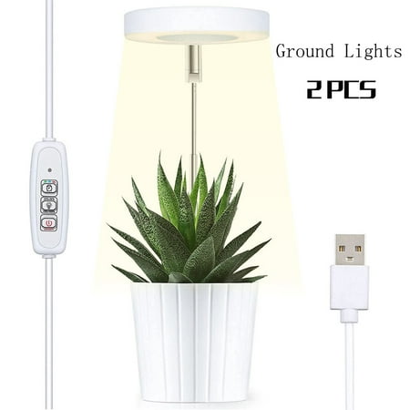 

Grow Light Ledander 2pcs Full Spectrum LED Plant Light for Indoor Plants Height Adjustable Growing Lamp with Auto On/Off Timer 4/8/12H 4 Dimmable Brightness Ideal for Small Plants