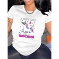 thumbnail image 1 of Camiseta informal con estampado de unicornio para mujer | Cuello redondo y manga corta | Tejido de punto de elasticidad media | Estampado de dibujos animados para todo el año | Ideal para viajes y tie, 1 of 6