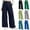 Navy, variant on Ashirexll Womens Casual Pants, High Waisted Pants for Women, Ladies' Loose Wide Leg Pants Summer Comfortable High Waist Casual Pants with Pockets