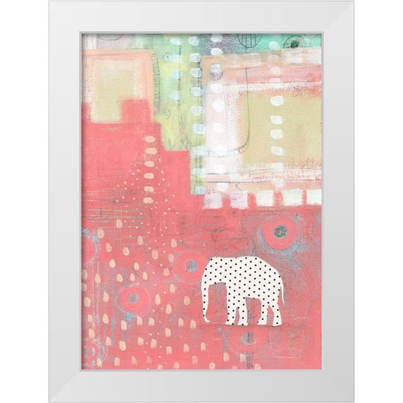 Ogren, Sarah 11x14 White Modern Wood Framed Museum Art Print Titled - Polka Dot Elephant