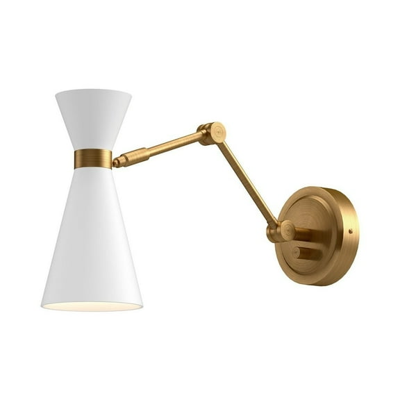 Alora Lighting Wv574524 Blake 12" Tall Wall Sconce - White / Aged Gold