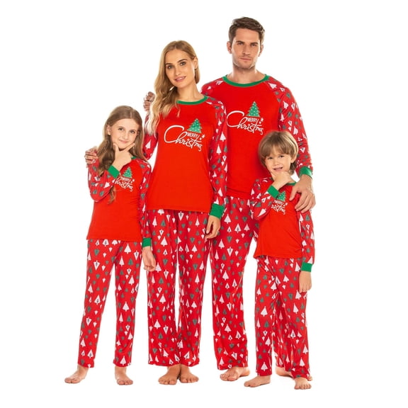 Ekouaer Christmas Pajamas for Family Matching Sets Long Sleeve Xmas Pj Set Soft Holiday Sleepwear S-XXL