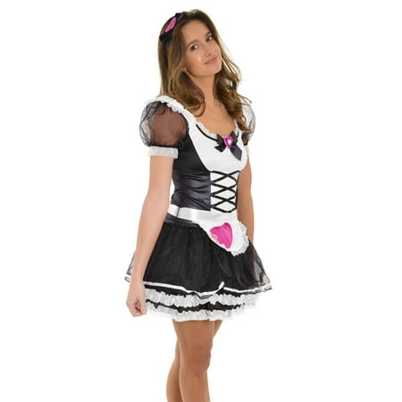 Womens Light Up Halloween Costume 4 Piece Set Dress Up Cute Maid