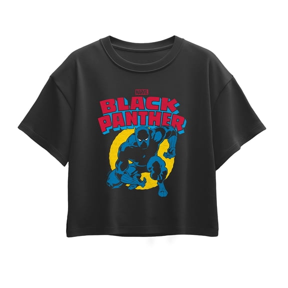 Marvel - Black Panther Crouch - Youth Girl Short Sleeve Boxy Tee
