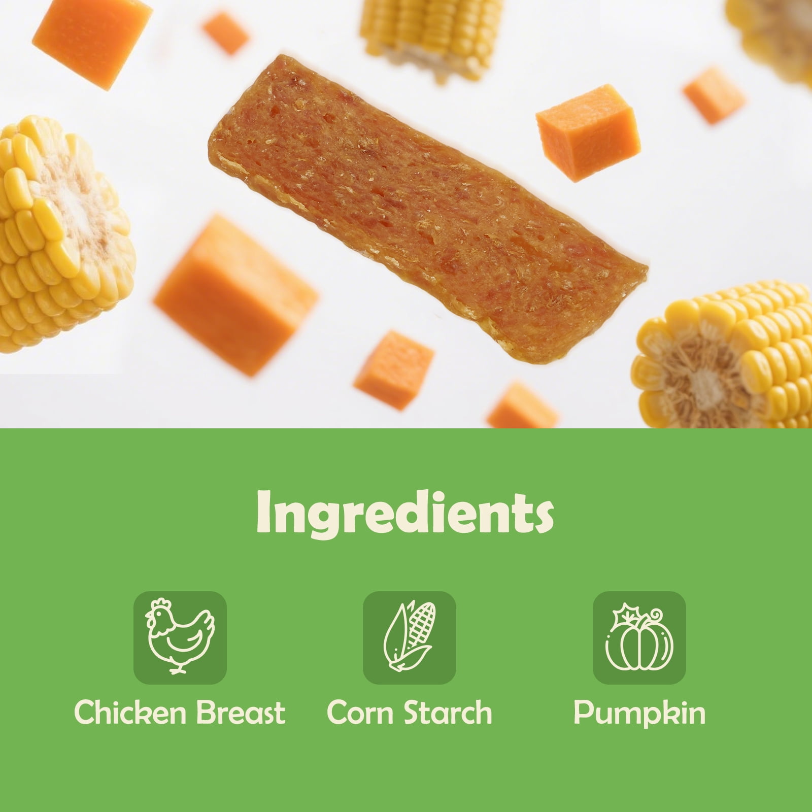 MON2SUN Chicken & Pumpkin Jerky Slice Small Dog Treats, 21.2 oz