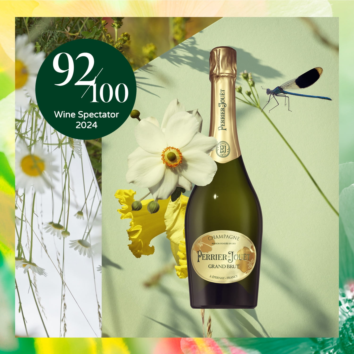 Perrier-Jouet Grand Brut Champagne, 750 ml Bottle, 12% ABV