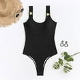 thumbnail image 5 of ylioge Tankini Swimsuits for Women One-Piece Sleeveless Round Neck Bathing Suits Ladies Trendy Solid Slim Shapewear Beach Swimwear Sets, 5 of 8