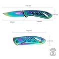 thumbnail image 7 of Dispatch 3.82” 8Cr Folding Pocket Knife with Clip for Everyday Carry, Plain Edge Blade with Rainbow Titanium Coating, Gifts for Men, 7 of 7
