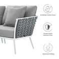 thumbnail image 3 of Lounge Sectional Sofa Chair Table Set, White Grey Gray, Aluminum, Metal, Fabric, Modern Contemporary, Outdoor Patio Balcony Cafe Bistro Garden Furniture Hotel Hospitality, 3 of 10