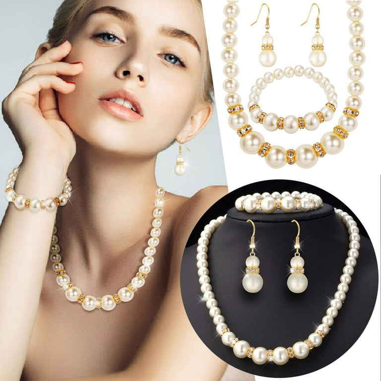 Walmart pearl hotsell earrings set