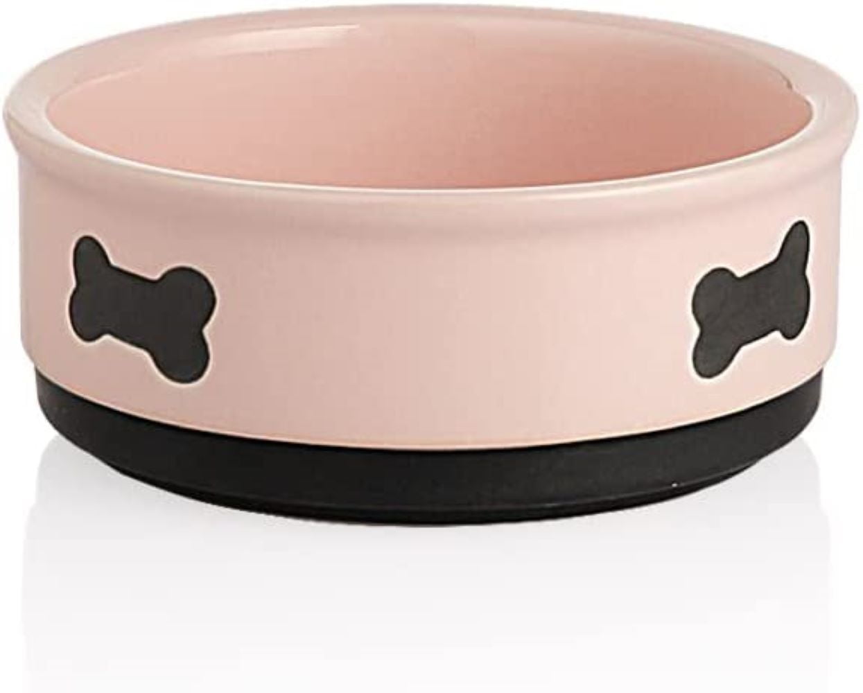 SWEEJAR Ceramic Dog Bowls with Bone Pattern, Dog Food Dish for Small