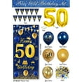 thumbnail image 2 of BIRLON 50th Birthday Decorations, Men Birthday Party Supplies, Happy Birthday Poster and Pennants, Blue Balloon, Gold Balloon, Happy Birthday Printed Balloon(Blue Gold), 2 of 5