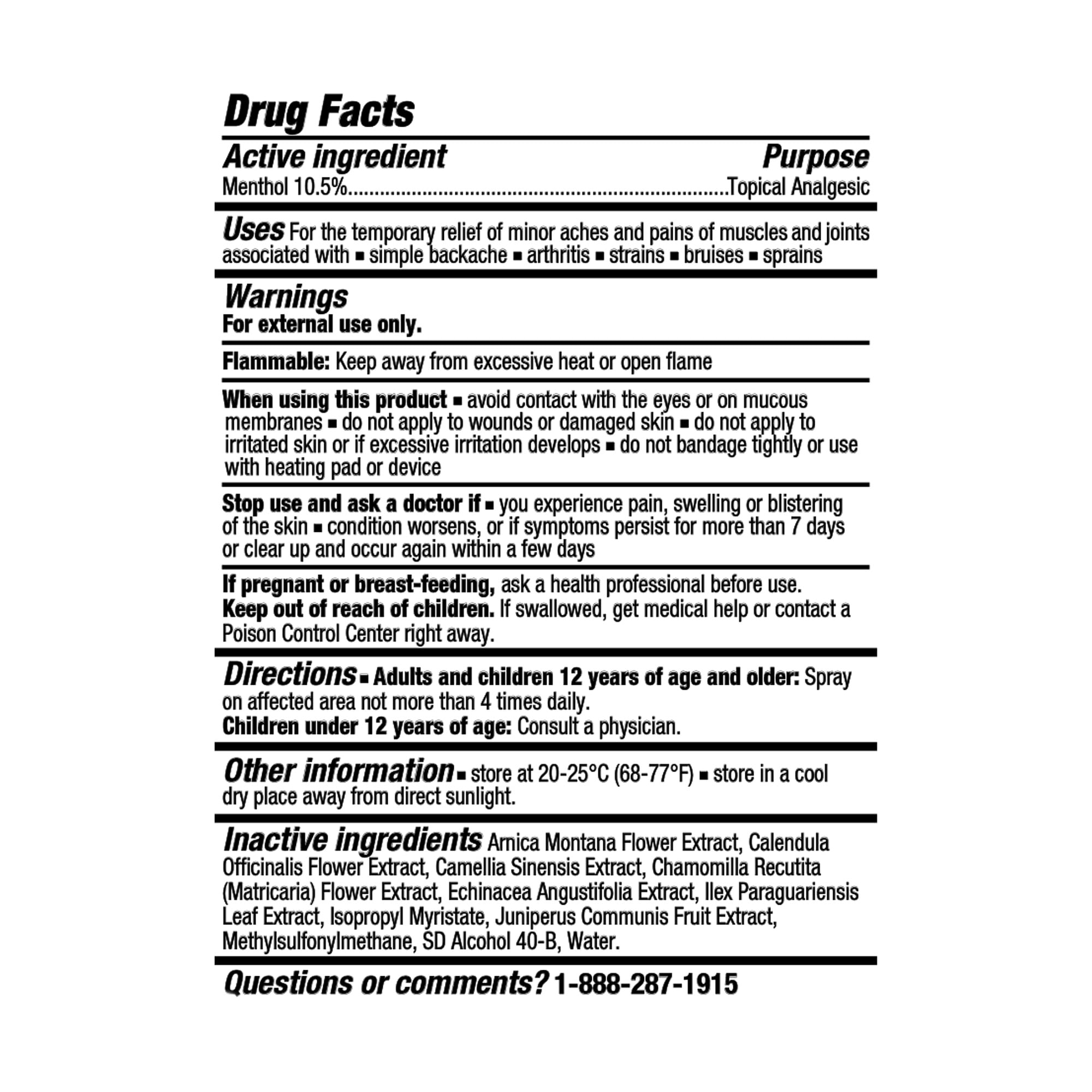 Equate Cold Therapy Pain Relieving Menthol Spray, 10.5%, 3 oz