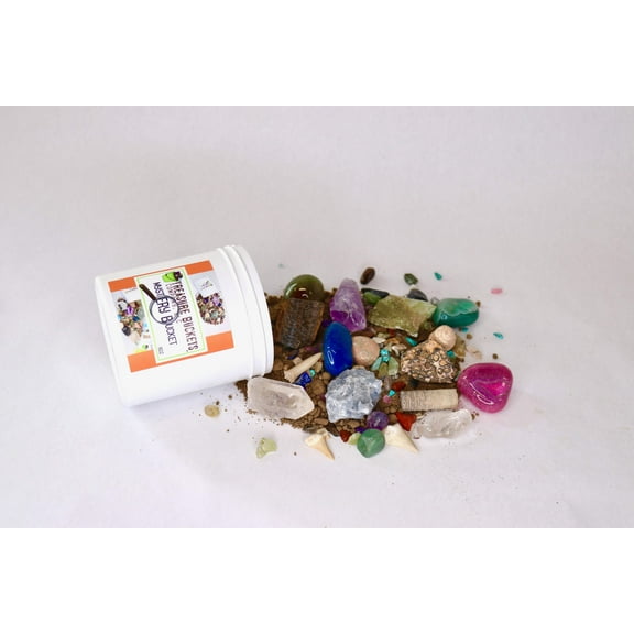 Mystery Bucket - 16 Ounce Jar (Gemstones, Fossils & More)
