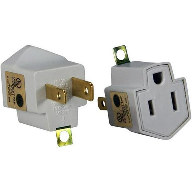 White 3Prong to 2Prong AC Adapter
