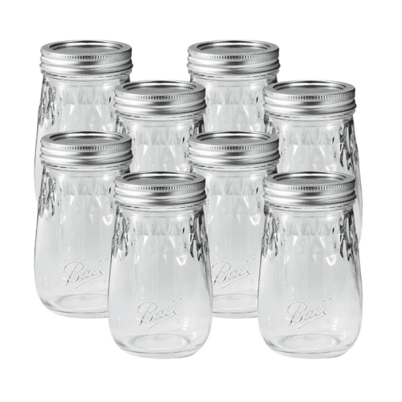 Ball Glass Flute Mason Jar, Regular Mouth, Pint Size, 16 OZ (4CT) (Pack of 3)