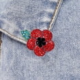 thumbnail image 4 of 5pcs Poppy Badges Pin Brooch Crystal Enamel Badge 2020 Red Poppy Branch, 4 of 8