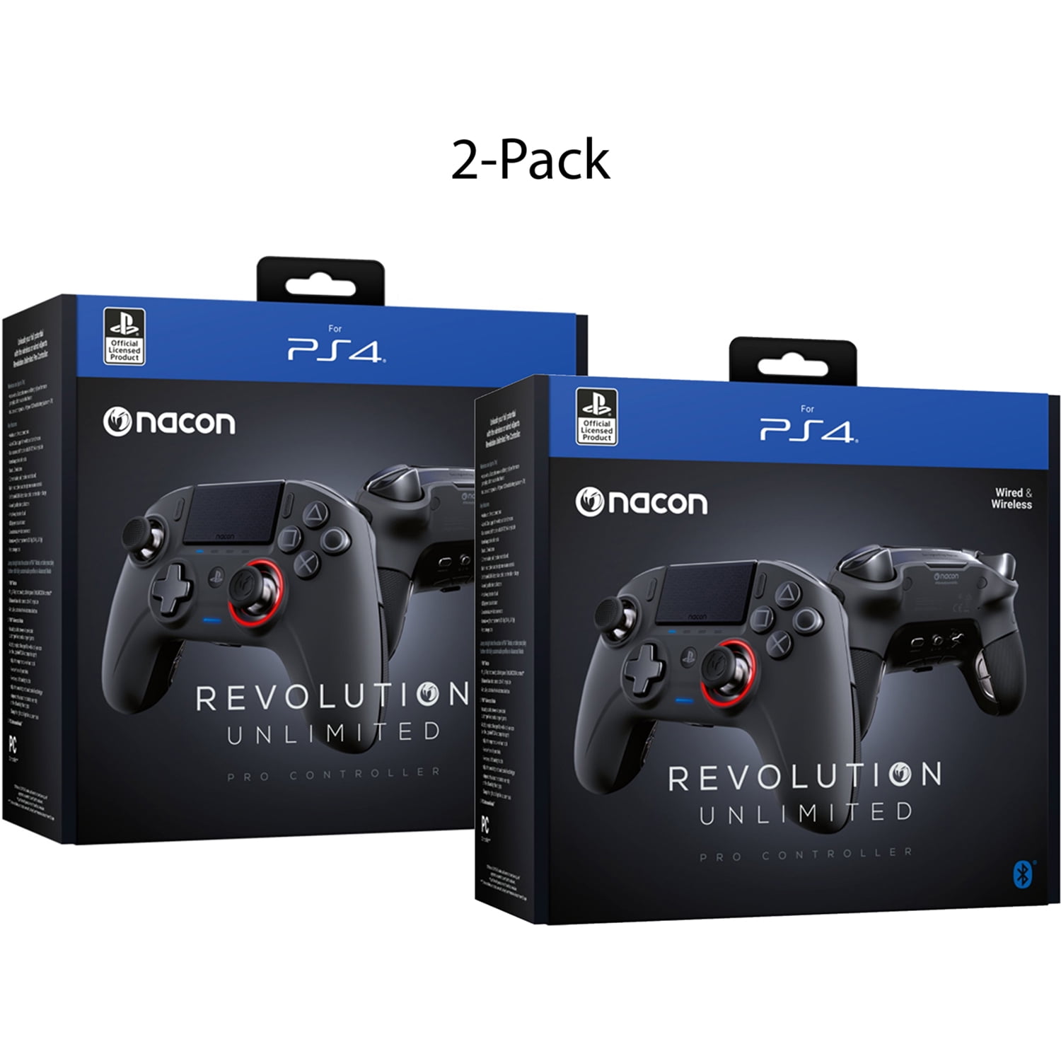 NACON Controller Esports Revolution Unlimited Pro V3 PS4 PC - Wireless / Wired - Nacon-311608 2 Pack Team Bundle -