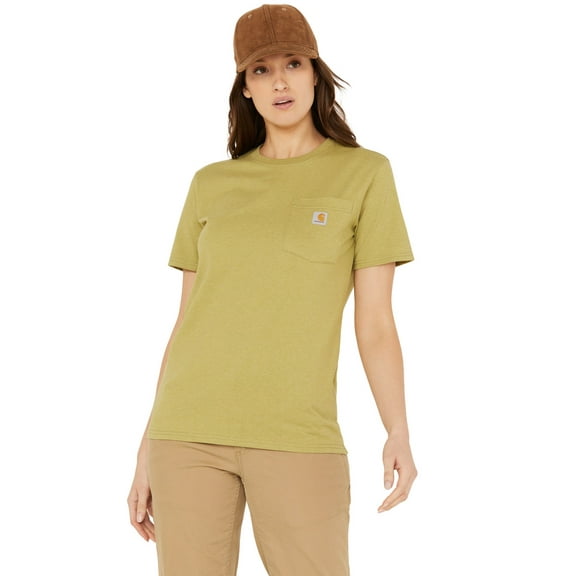 Carhartt Women's Loose Fit Heavyweight Short Sleeve Pocket T-Shirt Olive Medium