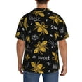thumbnail image 5 of KLL Hohey Bee Golden Embroidery Print Men's Shirt Short Sleeve Button Down Summer Cuba Beach Shirts- 4X-Large, 5 of 7