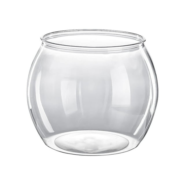 HHBEAUTY Bol à Poisson Transparent en Plastique, Bac Rond pour Poisson Rouge Betta, Bac Paysager pour Poisson Rouge, Bol à Bulles de Bureau Vase Pot pour Plantes pour Aquarium à Poissons, Déco de Fête de Mariage à la Maison