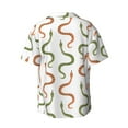 thumbnail image 6 of Lsque Hand Drawn Snake print Men's Cuban Collar Short Sleeve Shirt Summer Beachwear Casual Button Down Fashionable Vacation Leisure Shirt-X-Large, 6 of 7