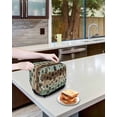 thumbnail image 3 of Teal Brown Toaster Cover 4 Slice, Large Kitchen Appliance Covers, Pet Paw Printed Farmhouse Dog Claws Wood Grain Toaster Oven Cover with Loop, Bread Machine Cover Polyester Dust Cover Protection, 3 of 4