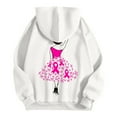thumbnail image 7 of Fiaer,Women Cancer Sweatshirts Cancer Hoodies Pink Ribbon with Butterfly Graphic Plus Size Tops Cancer Awareness Support White XL, 7 of 7