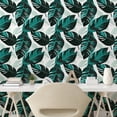 thumbnail image 2 of Ambesonne Leaves Peel & Stick Wallpaper for Home, Tropical Boho Urban Jungle, 13"x100", Teal Off White Dark Grey, 2 of 5