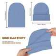 thumbnail image 2 of MEICHEN Beanie for Women and Men Fashion Unisex Knitted Cuffed Soft Warm Hat Solid Color Ski Watch Cap Winter Accessories Blue, 2 of 6