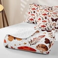 thumbnail image 4 of Homewish Dreamy Boho Mushrooms Twin Quilt Set,Butterfly Floral Twin Coverlet Set,White Red,2-Piece, 4 of 7