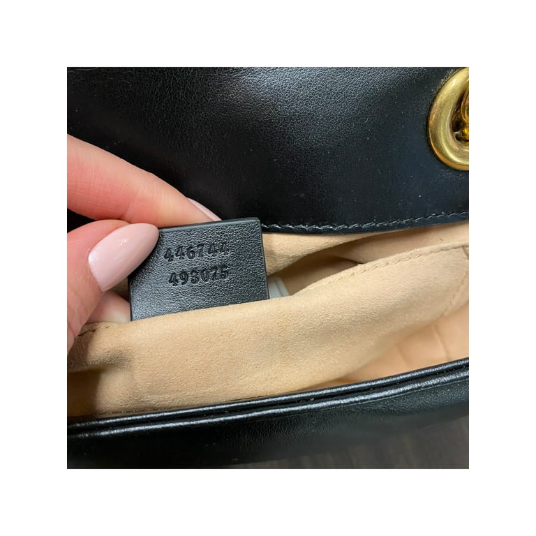 GG Marmont mini shoulder bag in black leather
