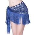 thumbnail image 2 of Danza Del Vientre Bufanda de Cadera Cinturón Borla Vestido Elegante Cinturón - Azul Real Sunnimix Bufanda de danza del vientre para mujer, 2 of 8