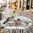 thumbnail image 3 of Bird Tree Branch Leaves Elastic Fitted Round Table Cover Vintage Postmark Waterproof Outdoor Tablecloth for Holiday Party, Picnic, Patio & Dining Fits Tables Up to 36"-44", 3 of 8