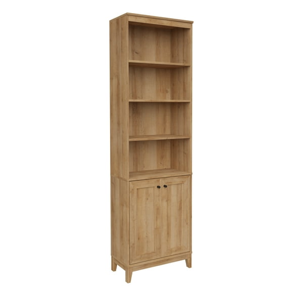 Prepac Yaletown Bookcase with Doors, Oak Storage Cabinet with Doors and Shelves, Accent Cabinet 23.75" W x 79.50" H x 12.25" D, OSBR-2310-1