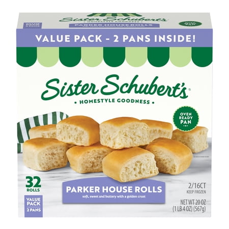 Sister Schubert's Parker House Rolls, 2 Pans of 16 rolls, 20 Ounce (Frozen)