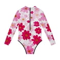 thumbnail image 5 of Girls Long Sleeve One-Piece Swimsuit 2-13 Years, Solid Color Summer Beach Swimwear Multicolor D 3-4 Years, 5 of 7