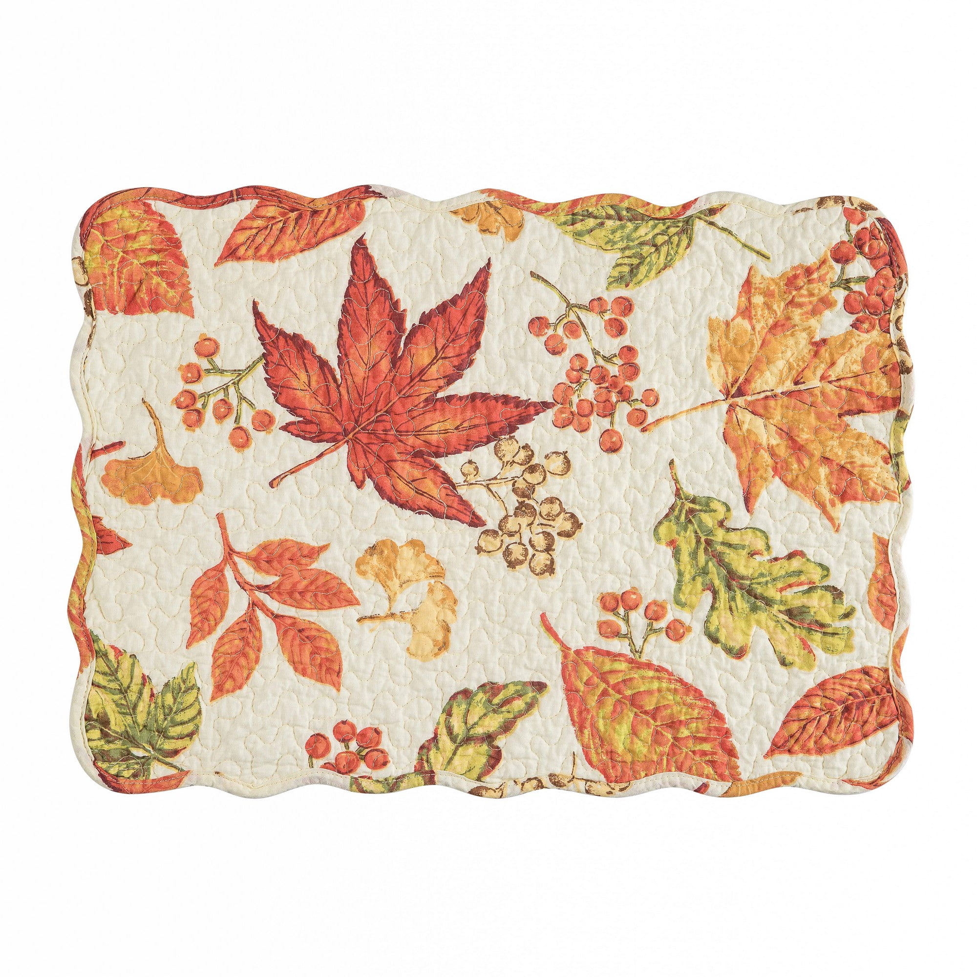 Rylie Cotton Quilted Reversible Vintage Design Rectangle Placemats Set 6