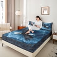 thumbnail image 4 of Homewish Wildlife Eagle 4pcs Bed Sheets For Teens Boys Girls,Retro Exotic Style King Sheets,Abstract Lightning Super Cozy Sheet Set,Breathable Home Decor, 4 of 7