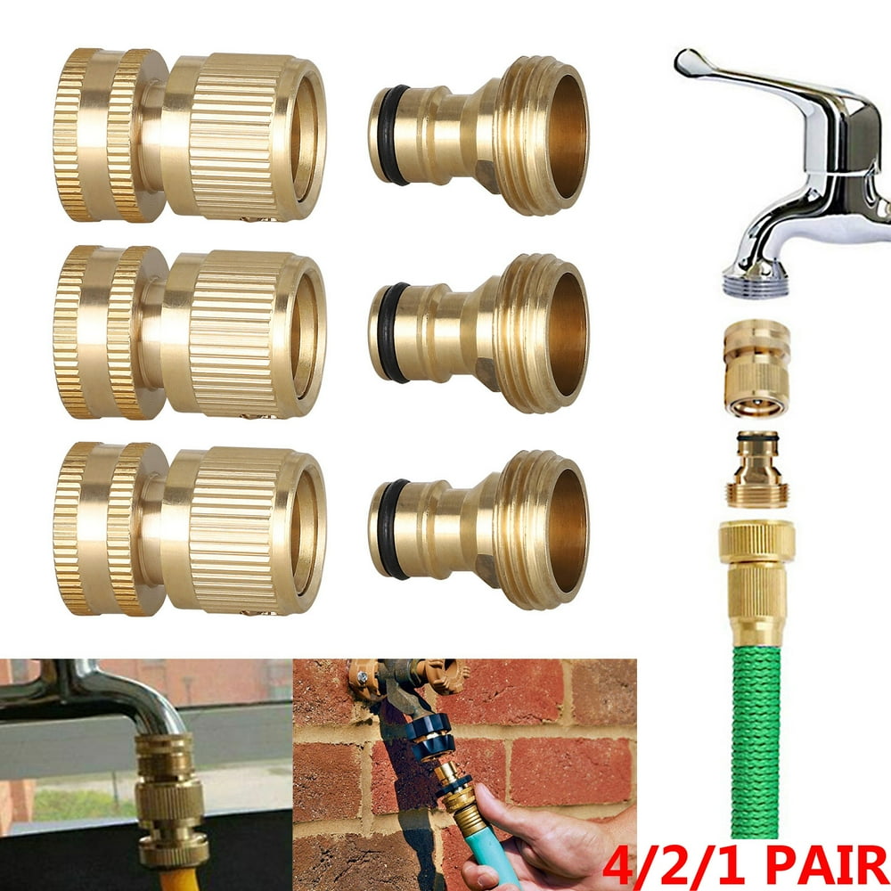 EEEkit 4/2/1 Pairs NoLeaks Garden Hose QuickConnect Set, 3/4 Inch