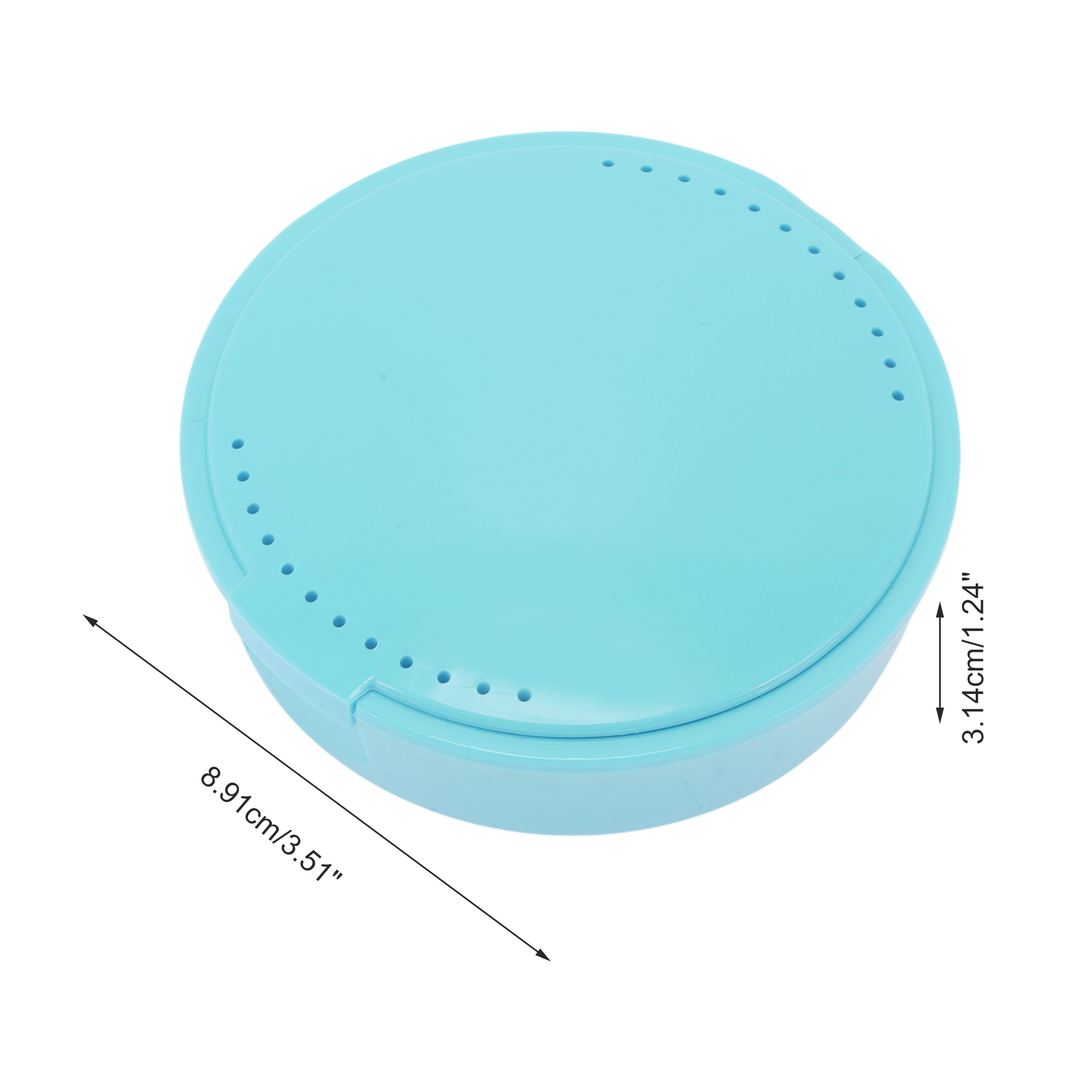 Unique Bargains Round Braces Box with Mirror 1 Pc Sky Blue